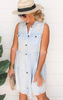 Chambray Frayed Denim Dress | Umgee | FINAL SALE