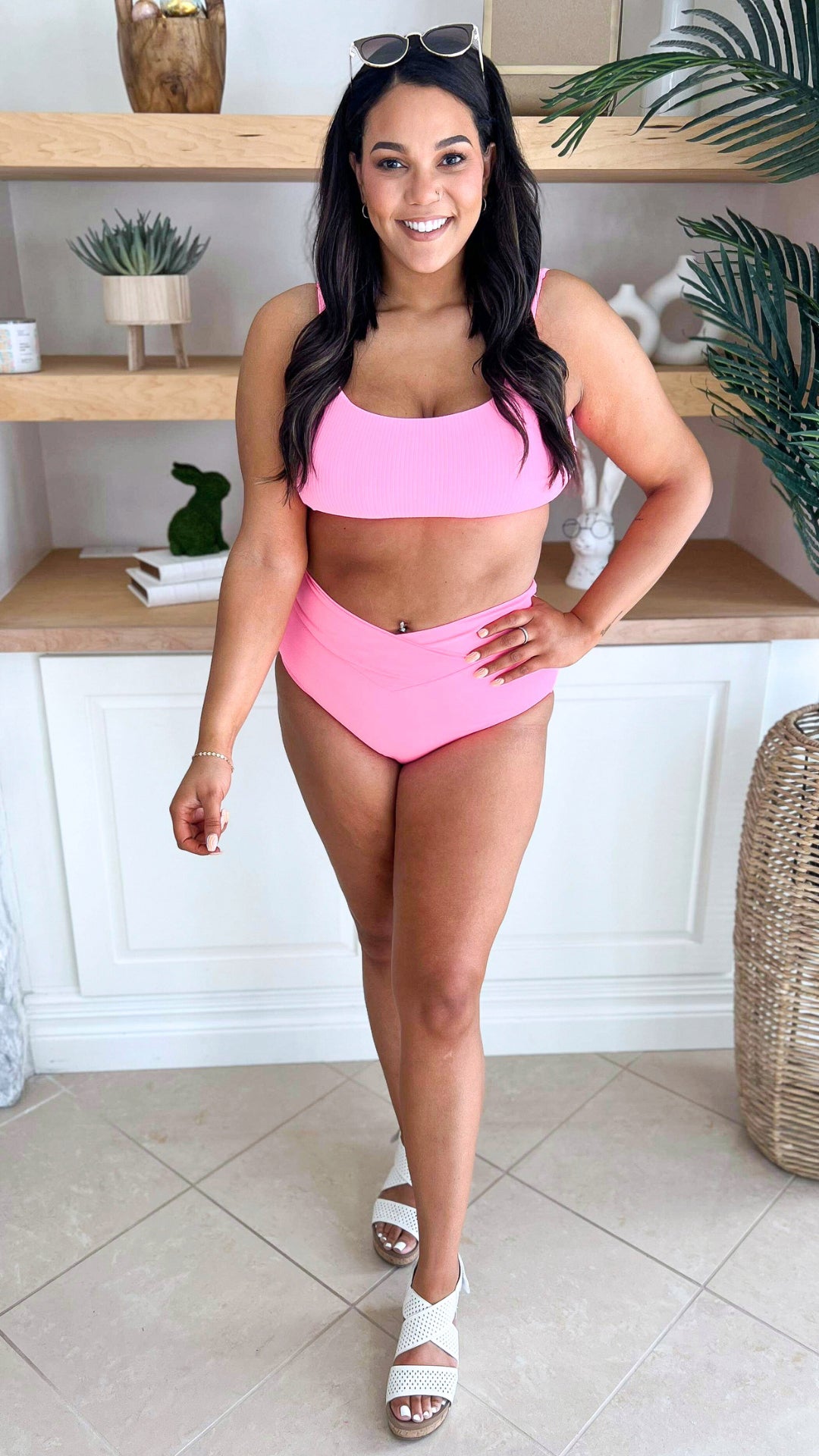 Seashell Twisted Back Swim Top | Pretty in Pink (TOP ONLY) - Final Sale