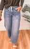 The Upstanding High Rise Elastic Waistband Wide Barrel Denim Jeans | FLYING MONKEY by Vervet