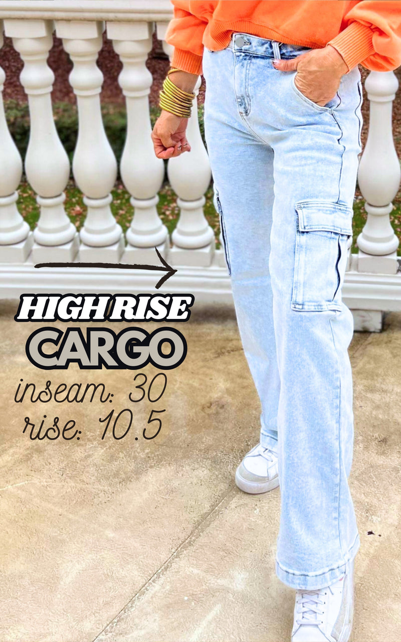 The Brooklyn High Rise Cargo Denim Jean | Risen