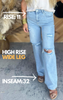 High Rise Distressed Wide Leg Denim Jeans | Risen - Final Sale