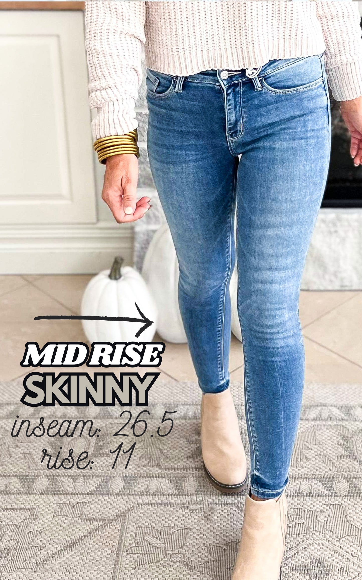 Super Soft Mid Rise Crop Skinny Jean - Flying Monkey - Final Sale