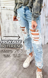High-Rise Boyfriend Denim Jeans | RISEN - Final Sale