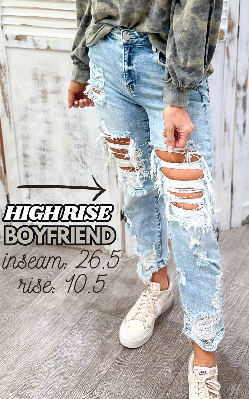 High-Rise Boyfriend Denim Jeans | RISEN - Final Sale