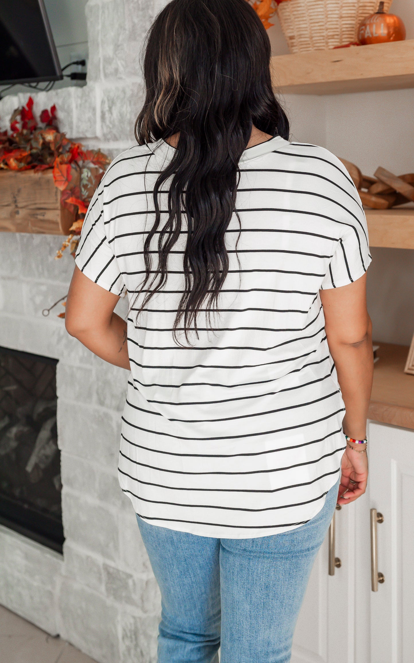 Relaxed Ivory Oversized Stripe Tee