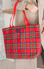 Red Tartan Tote - Makeup Junkie Holiday Collab w/ Bad Habit*