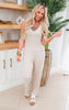 MONO B Natural Wide Leg French Terry Lounge Jumpsuit