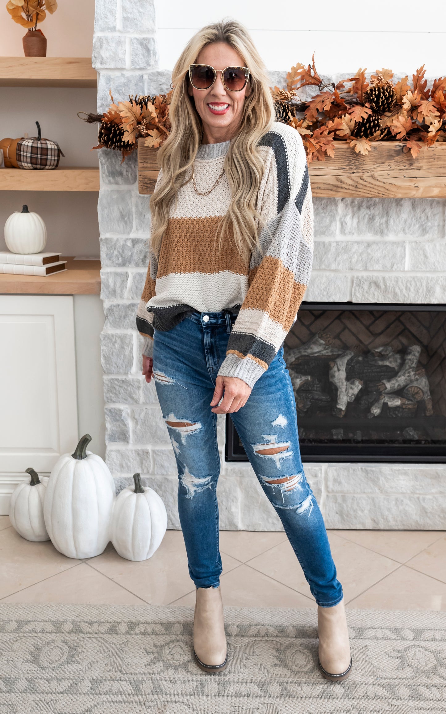 Embrace Fall Multi Striped Sweater