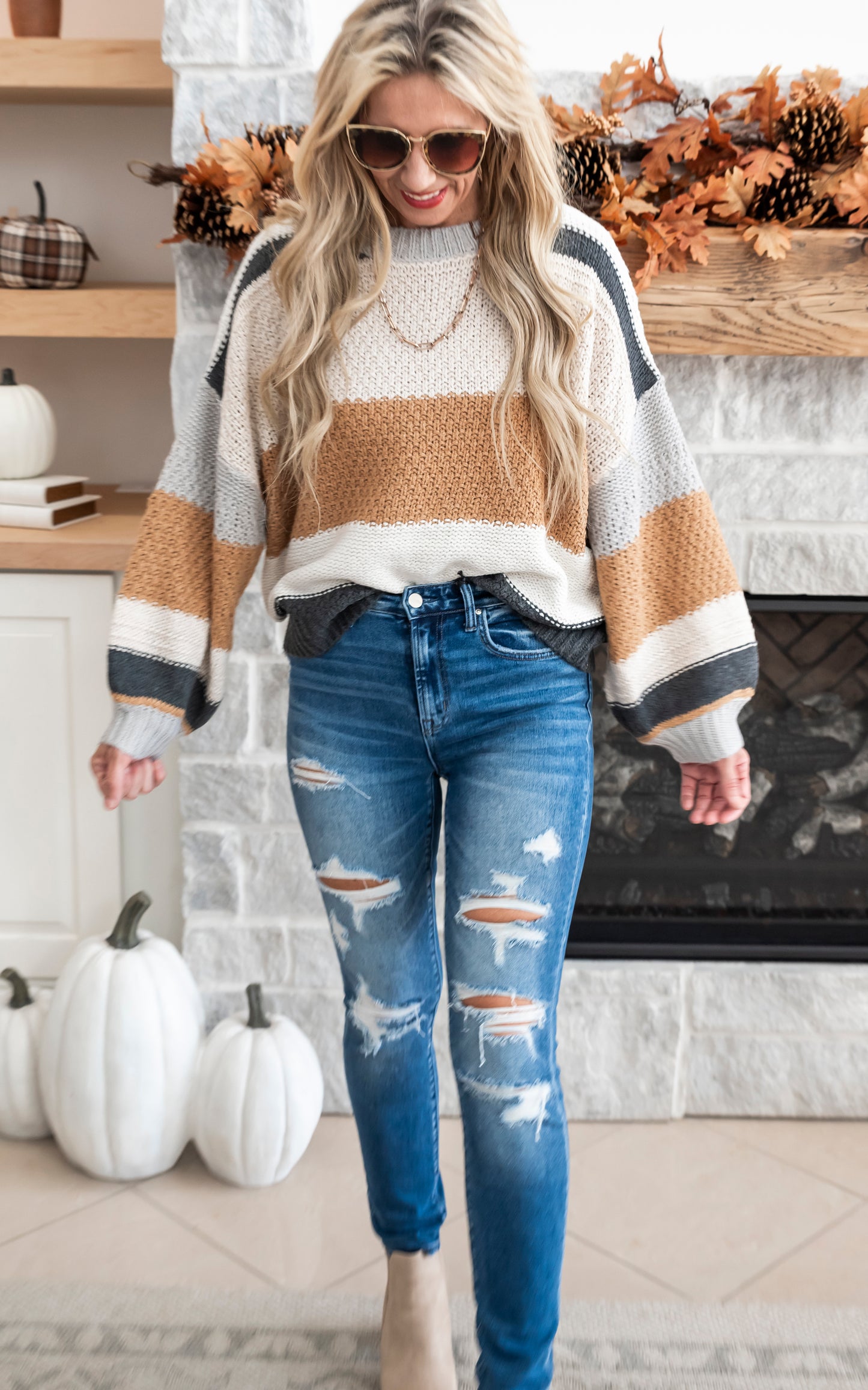 Embrace Fall Multi Striped Sweater