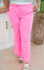 Hot Pink Gauze Wide Leg Pants