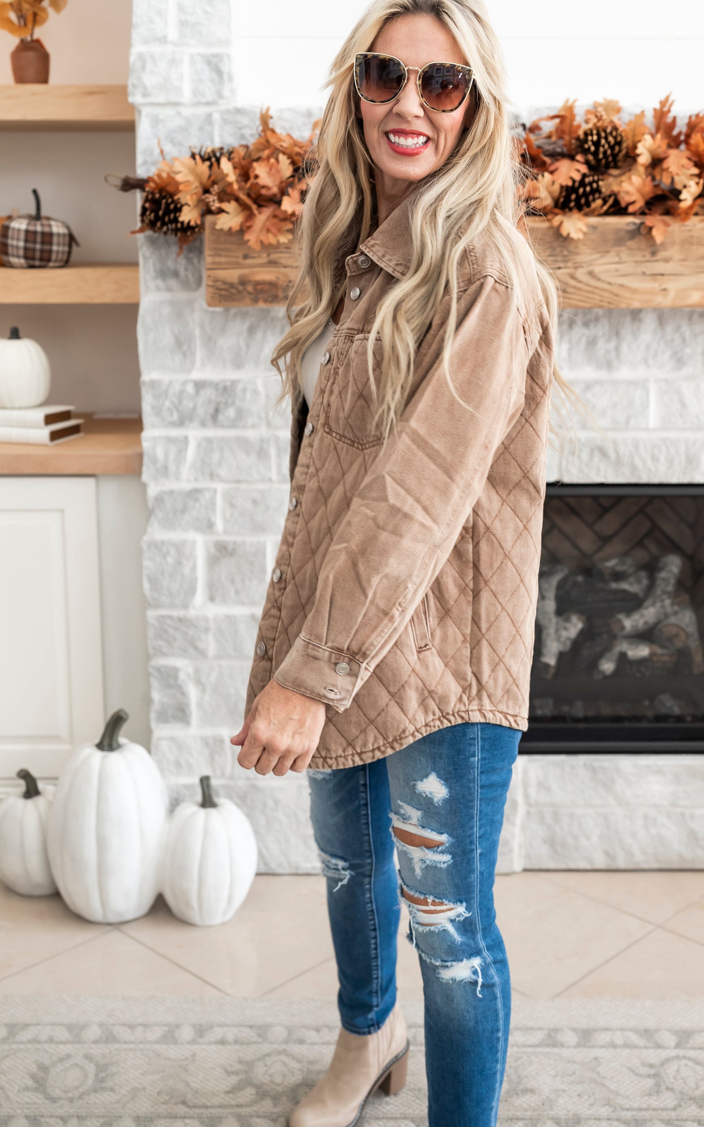 Warm and Cozy Quilted Button Down Jacket