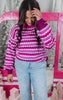 Striped Dot Multicolor Knit Sweater