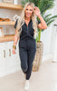 Half Zip Collared Jersey Jumpsuit | Mono B