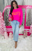 Bright Pink Merry Sweater