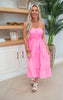 Hot Pink Solid Gauze Maxi Dress