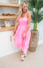 Hot Pink Solid Gauze Maxi Dress