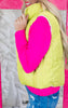 Chartreuse/Cream Reversible Puffer Vest