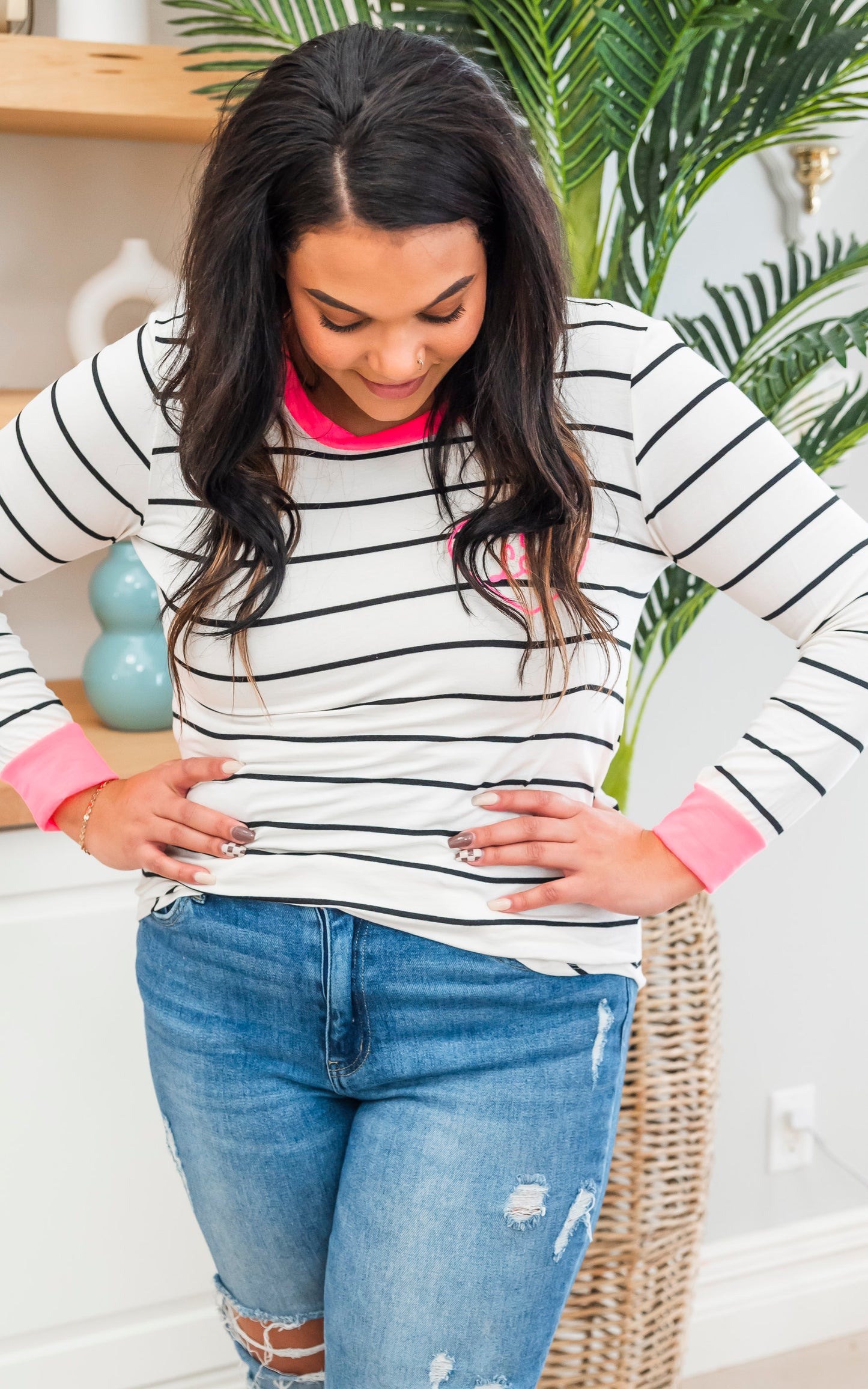 Nothing but Love and Stripes Long Sleeve Top