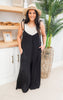 MONO B Black Adjustable Strap Oversized Lounge Jumpsuit