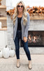 Cozy Coffee Shop Melange Open Front Cardigan