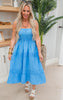 Ocean Blue Solid Gauze Maxi Dress