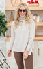 Oatmeal Cashmere Turtleneck Sweater