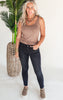 Mica | The Aniston Super Soft Mid-Rise Black Skinny Denim Jeans**