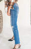 MICA | The Regina High Rise Ankle Straight w/ Side Slit Denim Jeans