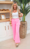 Hot Pink Gauze Wide Leg Pants