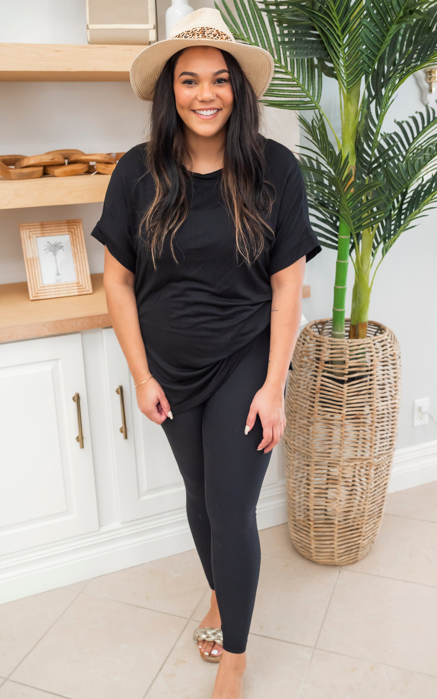 MONO B Dolman Sleeve Oversized Tunic Tee