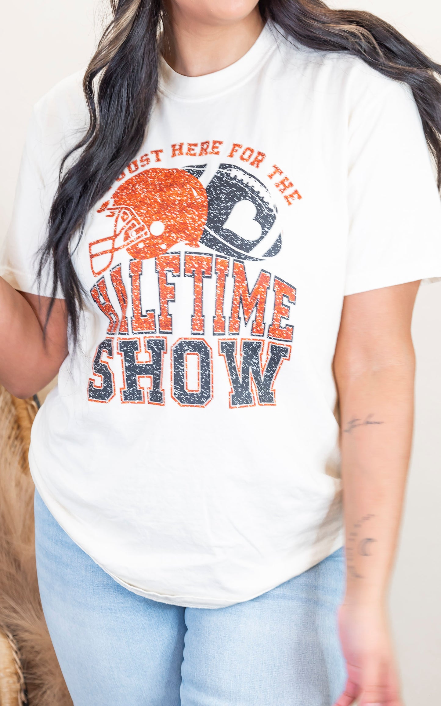 Im Just Here for the Halftime Show Garment Dyed Graphic T-shirt