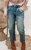 Mica | Westcott Navy Super High Rise Barrel-Leg Denim Jeans