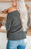 Charcoal Long Sleeve Solid Knit Top