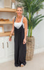 MONO B Black Adjustable Strap Oversized Lounge Jumpsuit