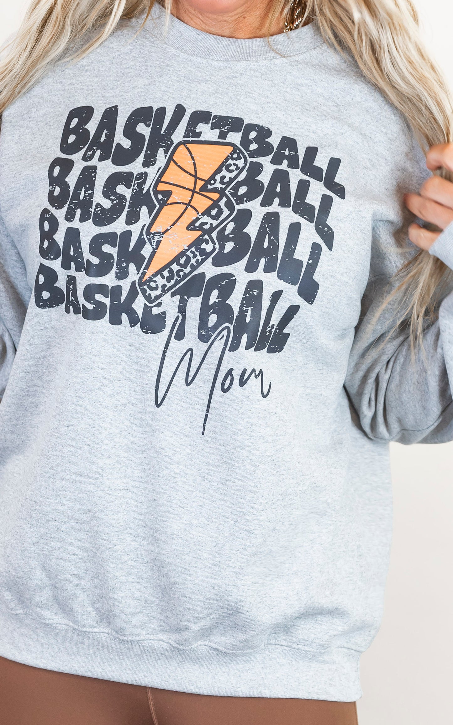 Basketball Mom Graphic Crewneck Sweatshirt