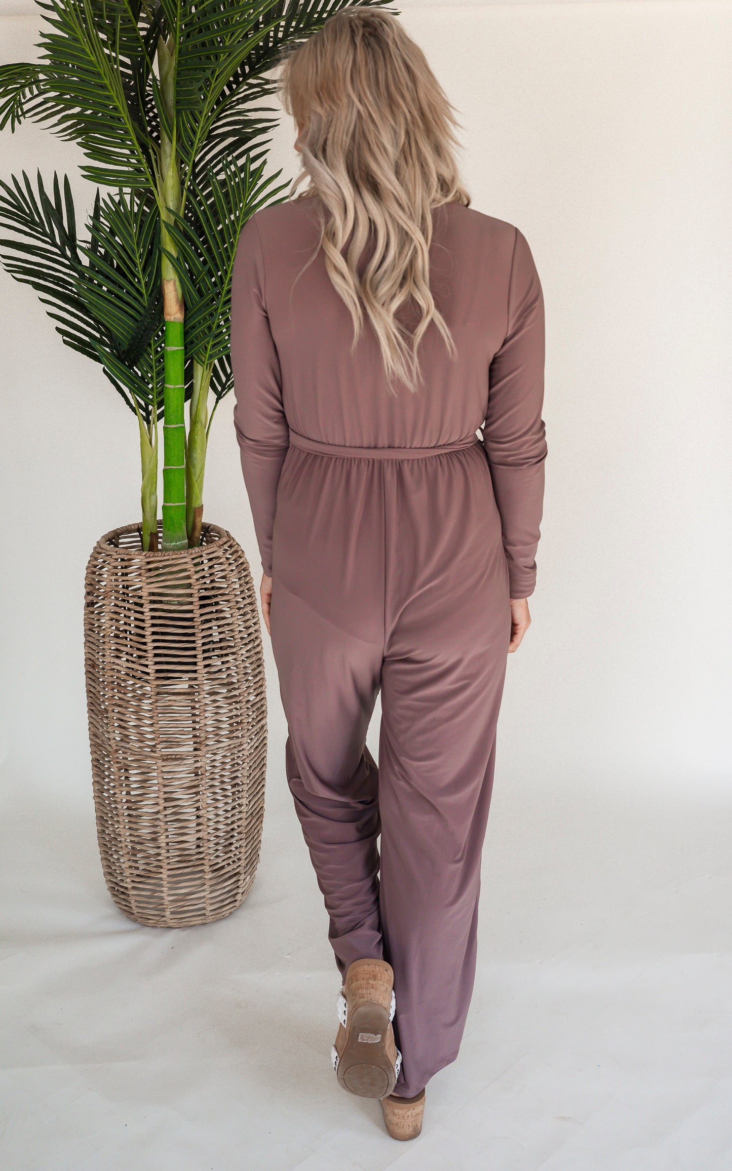 Dusty Mauve Long Sleeve Jumpsuit