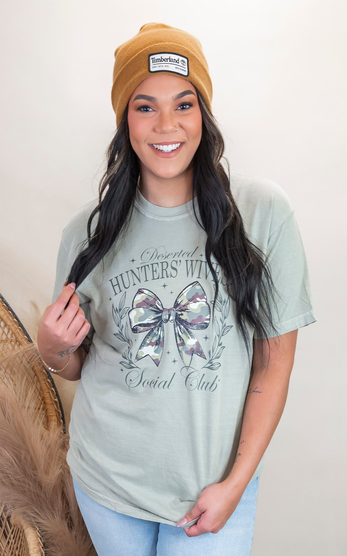 Deserted Hunter Wives Social Club Garment Dyed Graphic T-shirt