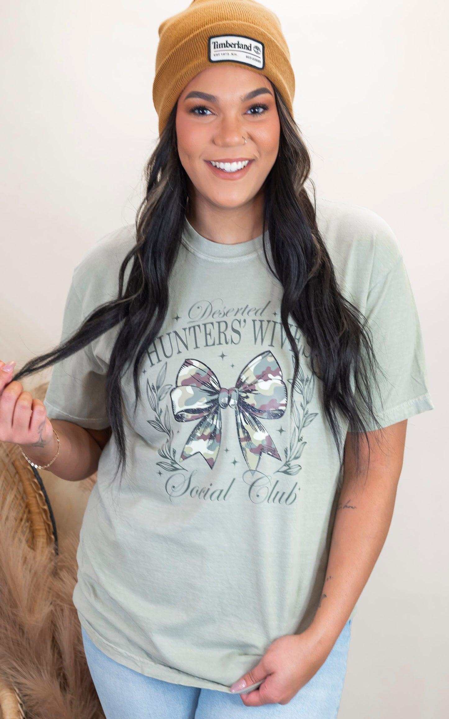 Deserted Hunter Wives Social Club Garment Dyed Graphic T-shirt