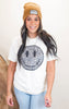 Leopard Smiley Face Garment Dyed Graphic T-shirt