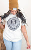 Leopard Smiley Face Garment Dyed Graphic T-shirt