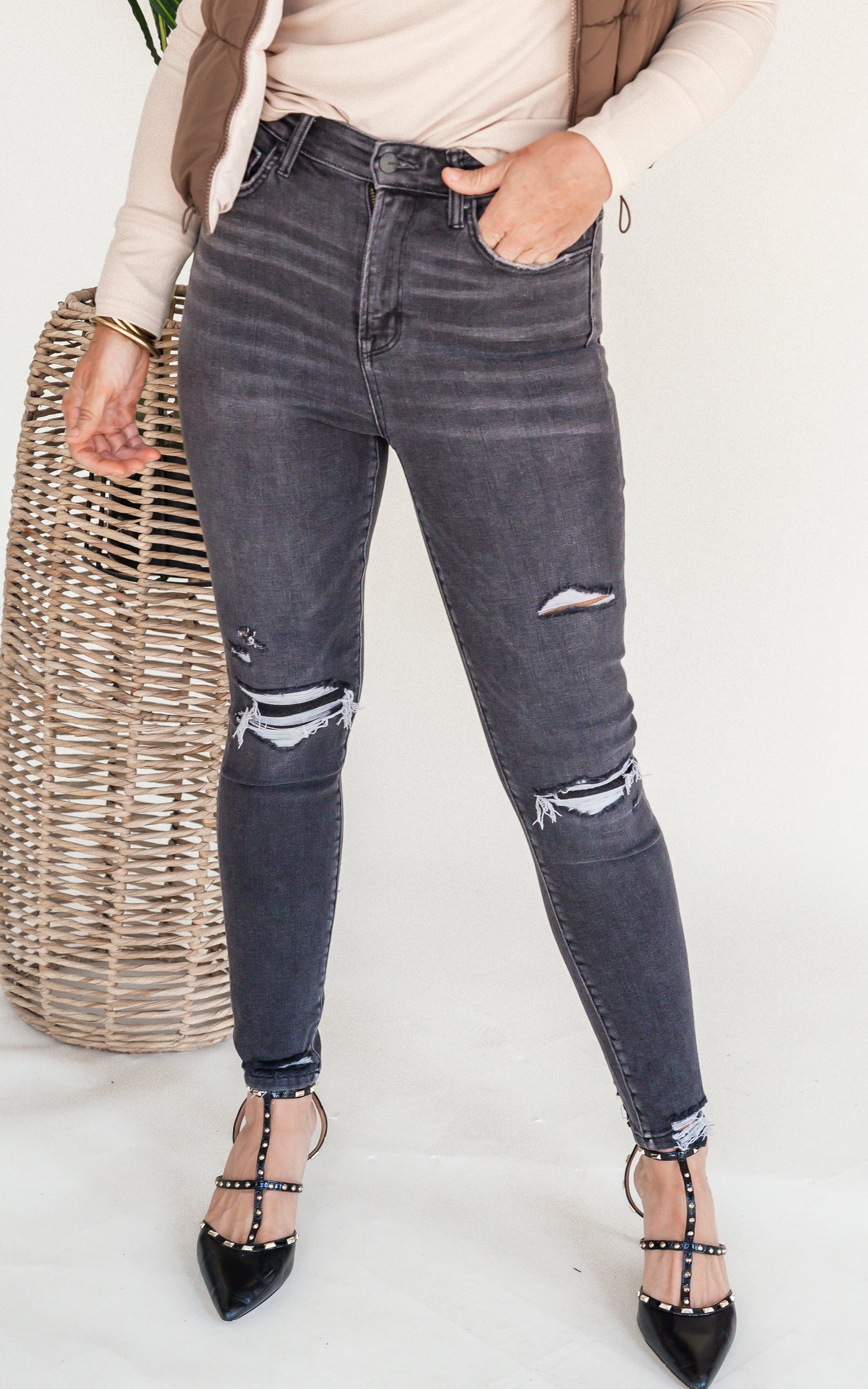 Mica | The Naomi Super High Rise Crop Skinny Denim Jean