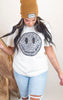 Leopard Smiley Face Garment Dyed Graphic T-shirt