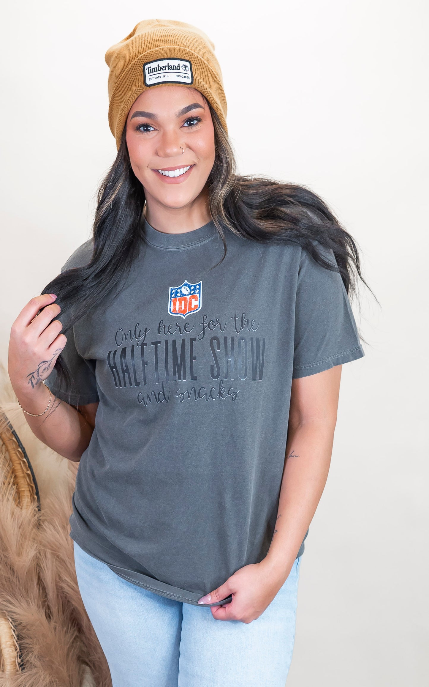 Only Here for the Halftime Show & Snacks Garment Dyed Graphic T-shirt