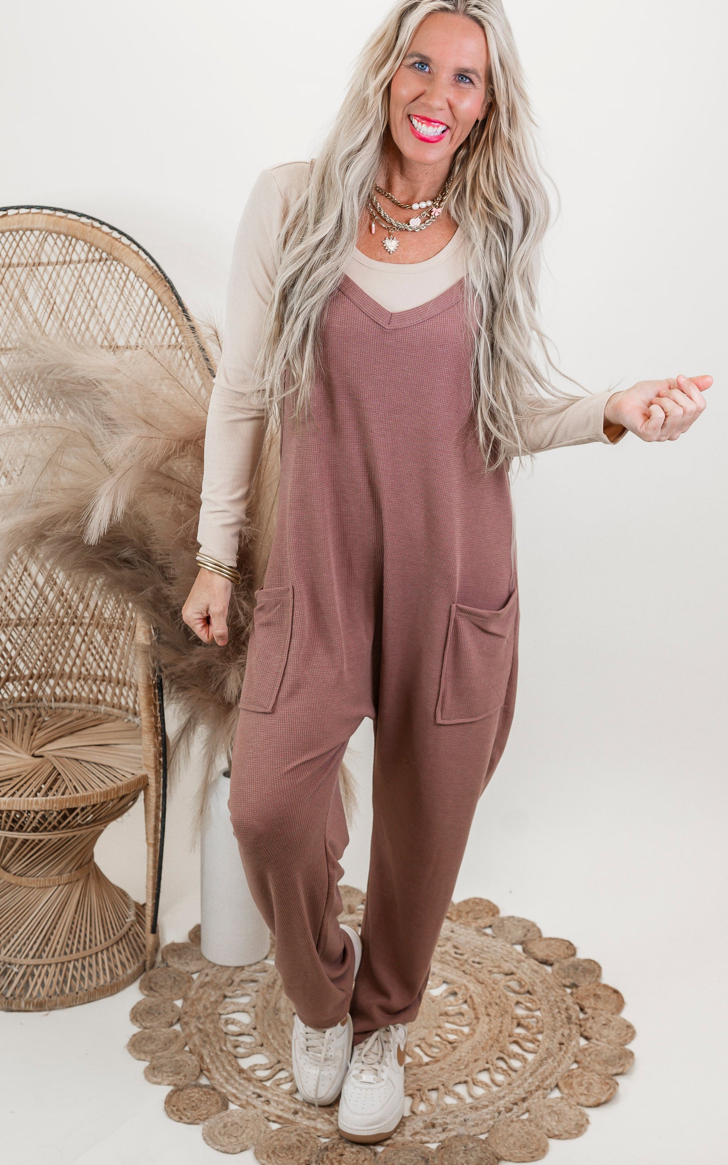 Fall Sierra Lounge Harem Jumpsuit w/ Pockets