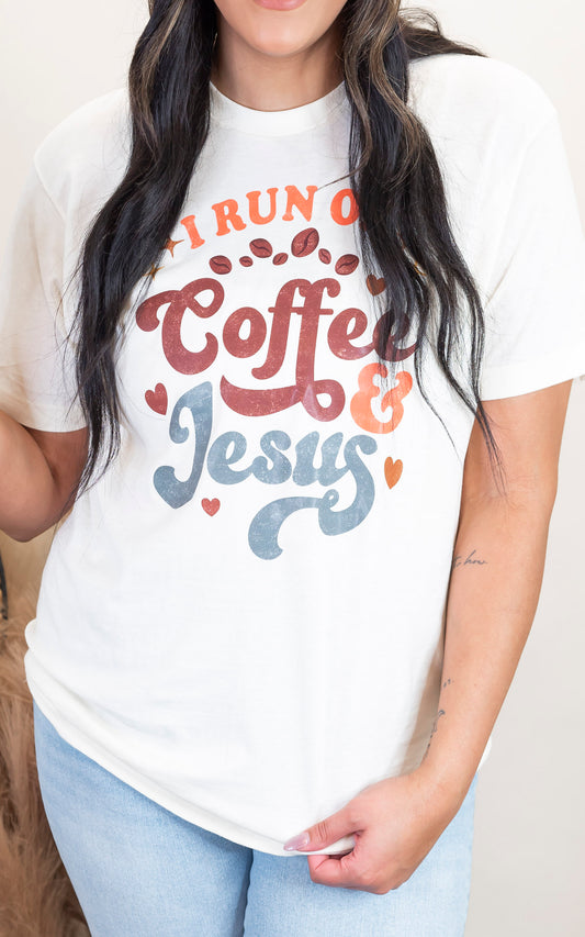 I Run on Coffee & Jesus Graphic T-shirt