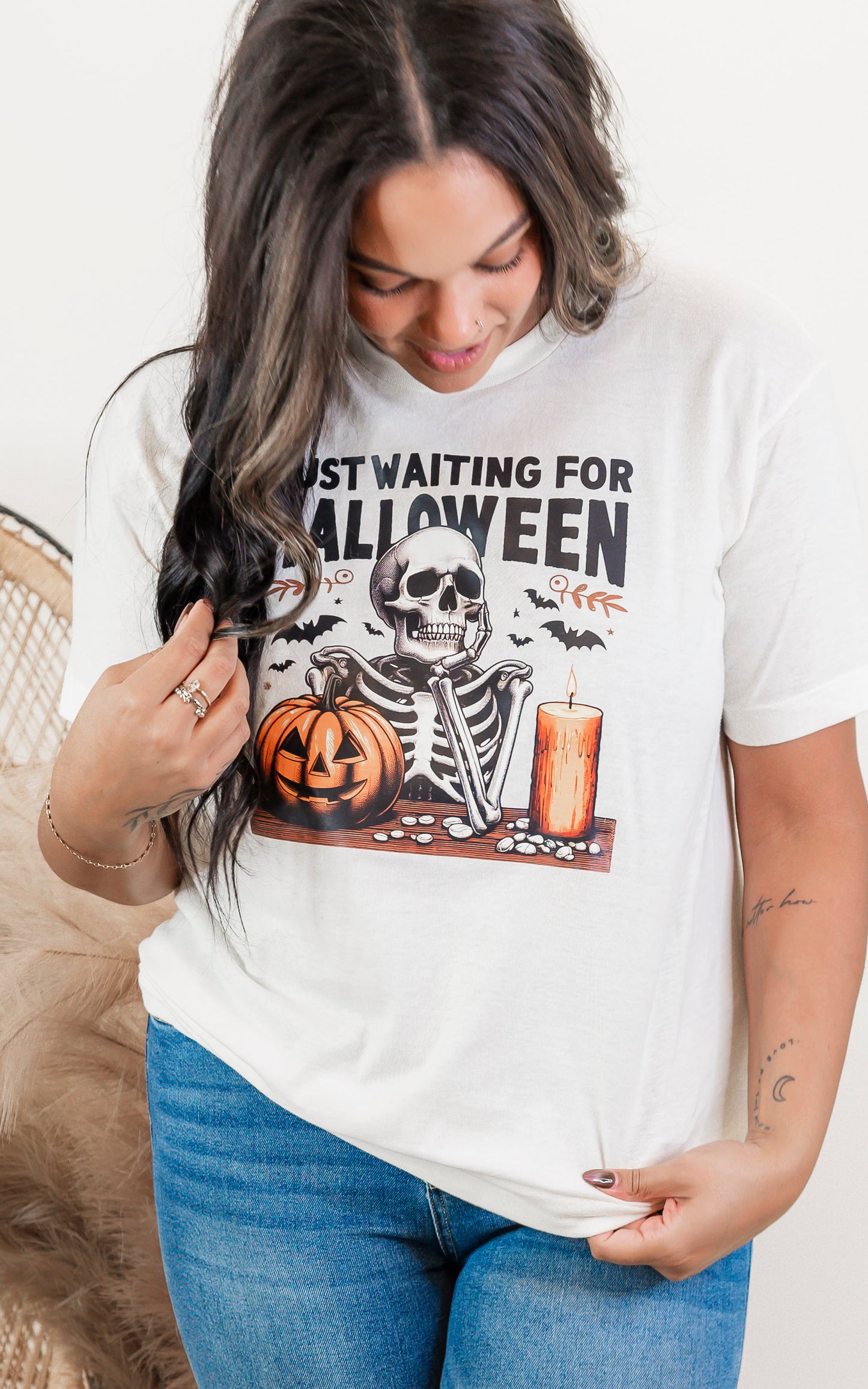 Just Waiting for Halloween Again Graphic T-shirt - FINAL SALE