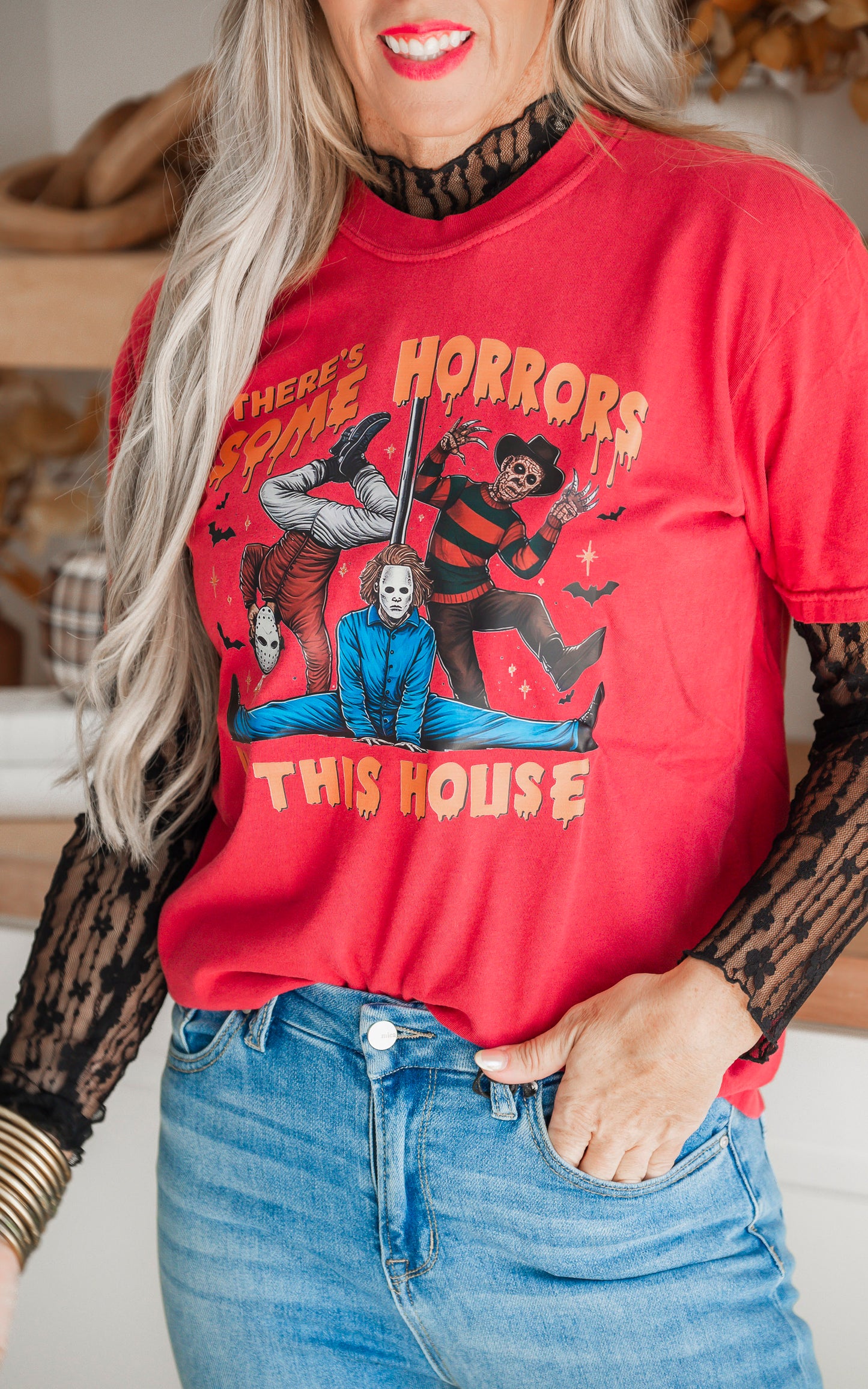 There's Some Horrors In this House Garment Dyed Graphic T-shirt - FINAL SALE