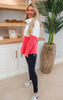 Coral Colorblock Sweatshirt Top - Final Sale