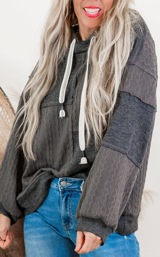 Color Block Sweater Hoodie Top | POL