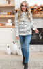 Striped Hooded Sweatshirt Top